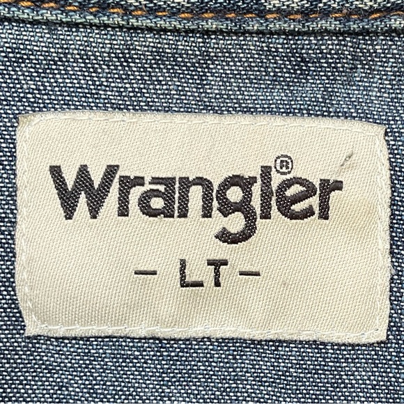 WRANGLER 🍁 Denim Snap Front Western Shirt LT - Picture 9 of 12
